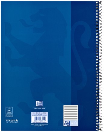 Collegeblok Oxford A4+ muziek 4-gaats 100 pagina's 80gr blauw-1