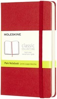 Notitieboek Moleskine pocket 90x140mm blanco hard cover rood