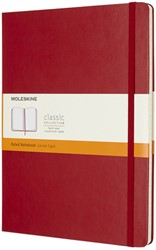 Notitieboek Moleskine XL 190x250mm lijn hard cover scarlet red