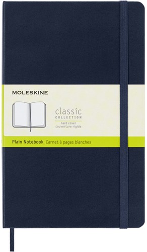 Notitieboek Moleskine large 130x210mm blanco hard cover sapphire blue