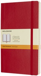 Notitieboek Moleskine large 130x210mm lijn soft cover scarlet red