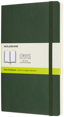 Notitieboek Moleskine large 130x210mm blanco soft cover myrtle green