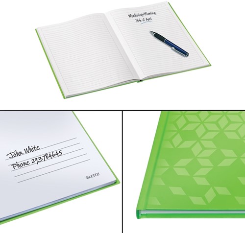 Notitieboek Leitz WOW A5 160blz 90gr lijn groen-3