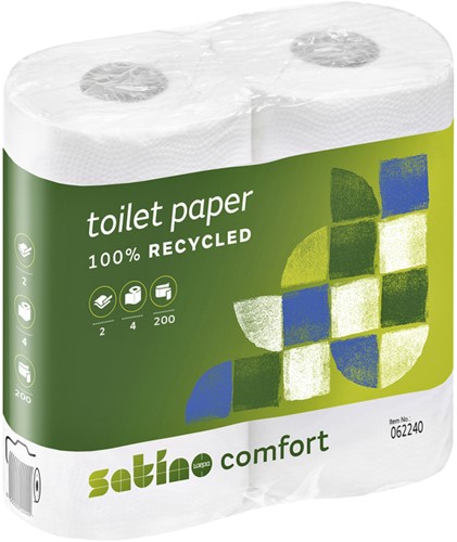 Toiletpapier Satino Comfort MT1 2-laags 200vel wit 062240