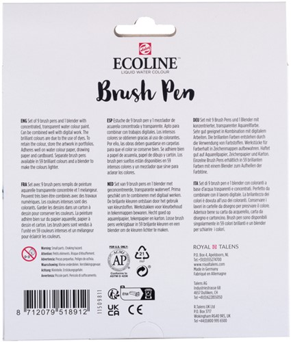 Brushpen Talens Ecoline set à 10 stuks pastel-1