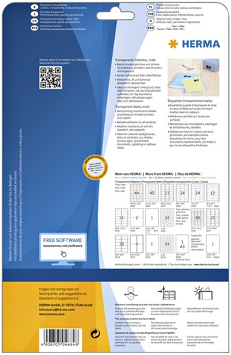 Etiket HERMA 4684 52.5x29.7mm A4 folie transparant mat-2