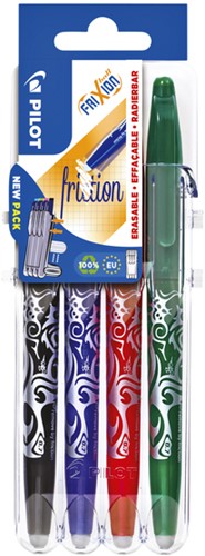 Rollerpen PILOT friXion medium basis assorti Set2Go à 4 stuks