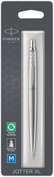 Balpen Parker Jotter XL Monochrome stainless steel medium blister à 1 stuk