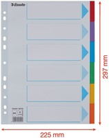 Tabbladen Esselte Standaard A4 6-delig karton 11-rings met voorblad assorti-5
