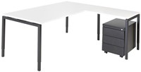 Opstelling tafel serie 55 180X80cm inclusief aanbouwblad en ladenblok-2
