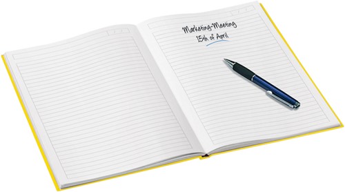 Notitieboek Leitz WOW A4 160blz 90gr lijn geel-1