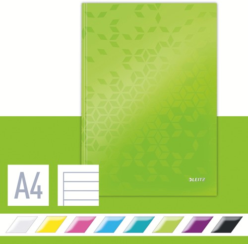 Notitieboek Leitz WOW A4 160blz 90gr lijn groen-2