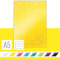 Notitieboek Leitz WOW A5 160blz 90gr lijn geel-2