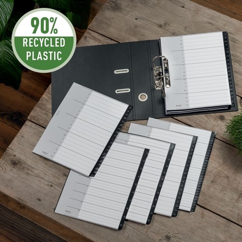 Tabblad Leitz Recycle A4 11-gaats 1-10 extra breed PP-3