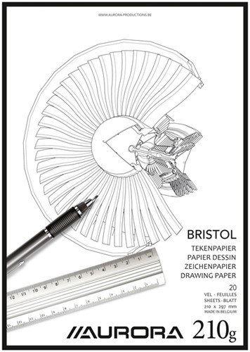 Tekenblok Aurora A4 20 vel 210 gram Bristol papier