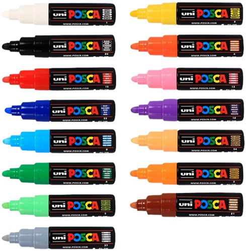 Verfstift Posca PC7M breed grijs-2