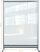 Vloerscheidingspaneel Nobo vrijstaand doorzichtig PVC 148x206cm-6