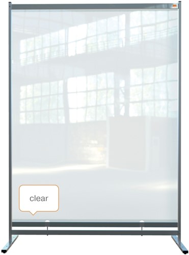 Vloerscheidingspaneel Nobo vrijstaand doorzichtig PVC 148x206cm-5