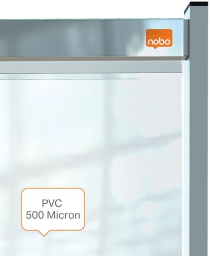 Vloerscheidingspaneel Nobo vrijstaand doorzichtig PVC 148x206cm-8