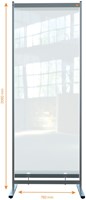 Vloerscheidingspaneel Nobo vrijstaand doorzichtig PVC 78x206cm-4