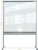 Scheidingswand Nobo vrijstaand doorzichtig PVC 148x206cm-1