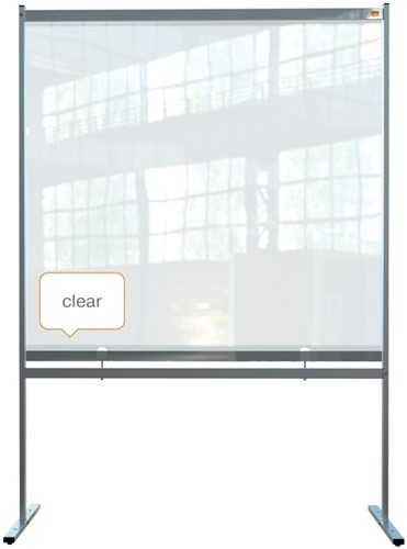 Scheidingswand Nobo vrijstaand doorzichtig PVC 148x206cm-3
