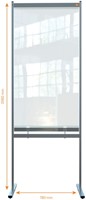 Scheidingswand Nobo vrijstaand doorzichtig PVC 78x206cm-1
