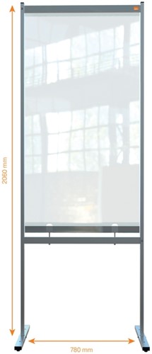 Scheidingswand Nobo vrijstaand doorzichtig PVC 78x206cm-1