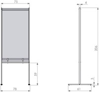 Scheidingswand Nobo vrijstaand doorzichtig PVC 78x206cm-3