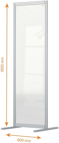 Scheidingswand Nobo Modulaire transparant acryl 60x180cm-1