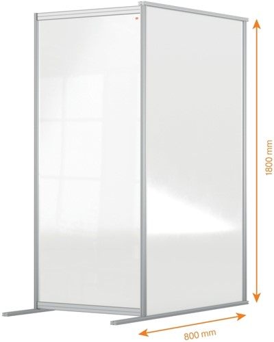 Scheidingswand uitbreidingspaneel Nobo Modulair transparant acryl 80x180cm-2