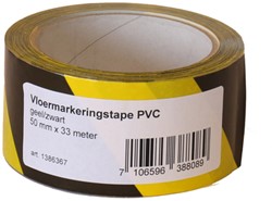 Vloermarkeringstape IEZZY 50mmx33m zwart/geel