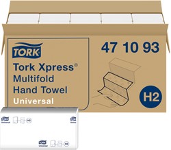 Handdoek Tork Xpress H2 multifold universal vouwhanddoeken 1 laags wit 471093