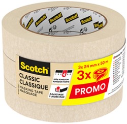 Afplaktape Scotch Classic 24mmx50m beige