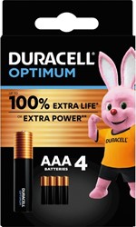 Batterij Duracell Optimum 100% 4xAAA