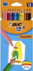 Kleurpotloden BicKids Tropicolors assorti blister à 12 stuks