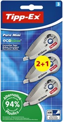 Correctieroller Tipp-ex mini pure ecolutions 5mmx6m blister 2+1 gratis