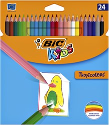 Kleurpotloden BicKids Tropicolors assorti blister à 24 stuks