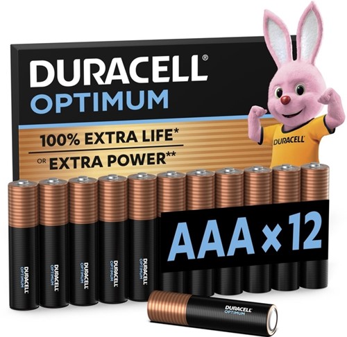 Batterij Duracell Optimum 12x AAA-3