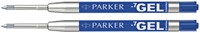 Gelschrijvervulling Parker Quink medium blauw blister à 2 stuks-2