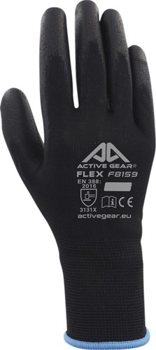 Handschoen ActiveGear grip PU-flex zwart small