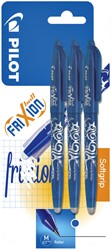 Rollerpen PILOT friXion medium blauw blister à 3 stuks