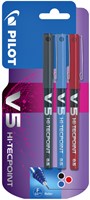Rollerpen PILOT V5 fijn assorti blister à 3 stuks