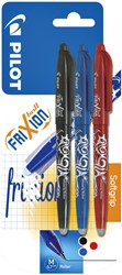 Rollerpen PILOT friXion medium assorti blister à 3 stuks