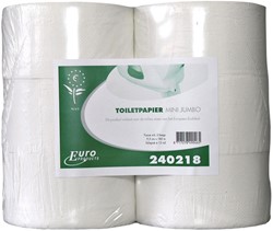 Toiletpapier Euro Products Q5 mini jumbo 2l recycled 180m wit 240218