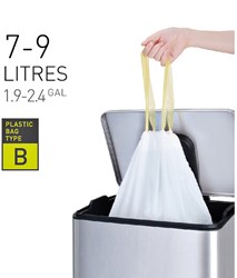 Afvalzak EKO met  trekband 7-9 liter type B wit