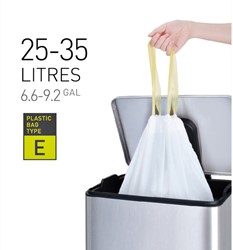 Afvalzak EKO met  trekband 25-35 liter type E wit