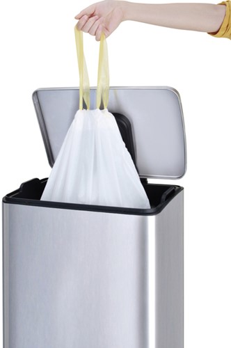 Afvalzak EKO MDPE type C met trekband 45x50cm 10-15L wit rol à 20 stuks-1