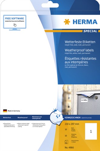 Etiket HERMA 4866 210x297mm weerbestendig wit 10stuks-9