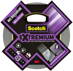 Plakband Scotch Extremium no residue duct tape 18.2mx48mm grijs